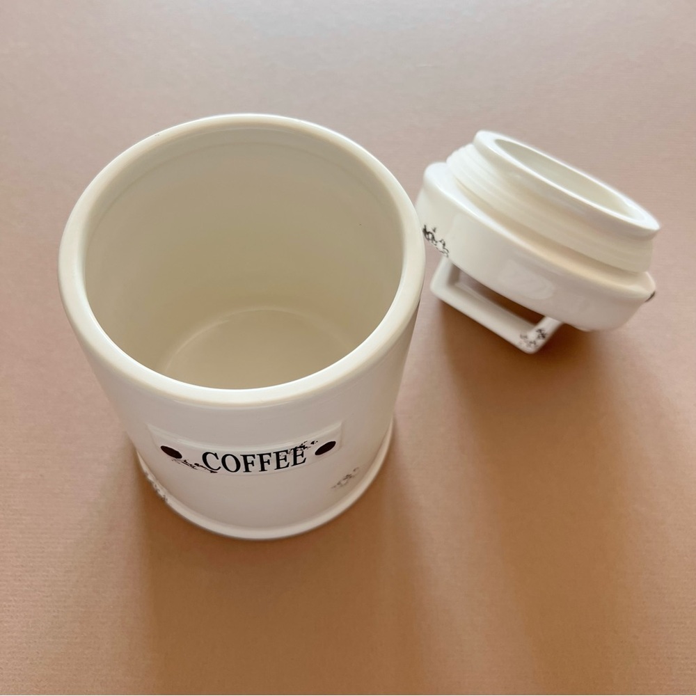 Coffee Ceramic Canister w Lid - Picture 2 of 8